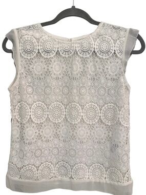 White Crochet Pattern Tank